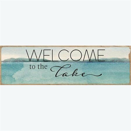 YOUNGS 36 in. Wood Welcome to the Lake Wall Plaque 32103